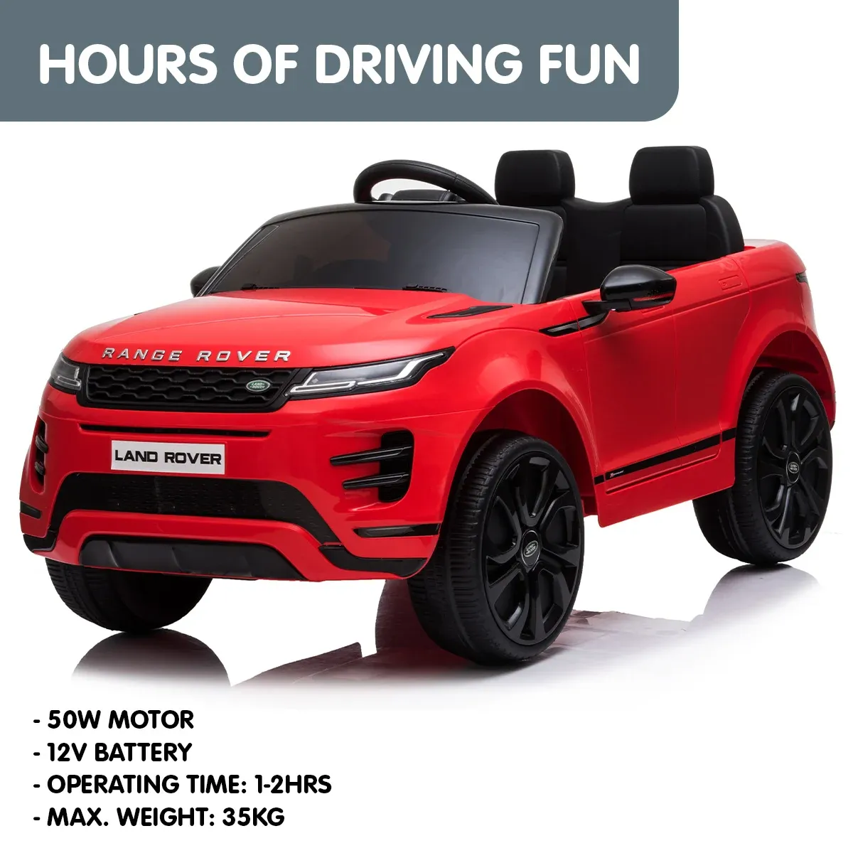 Kahuna Land Rover Licensed Kids Electric Ride On Car Remote Control - Red — image 6
