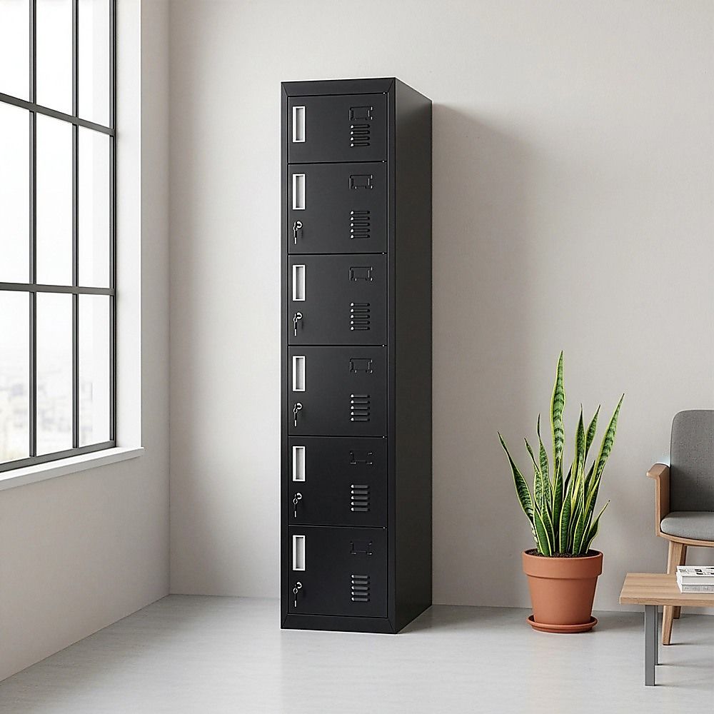6-Door Locker for Office Gym Shed School Home Storage — image 2