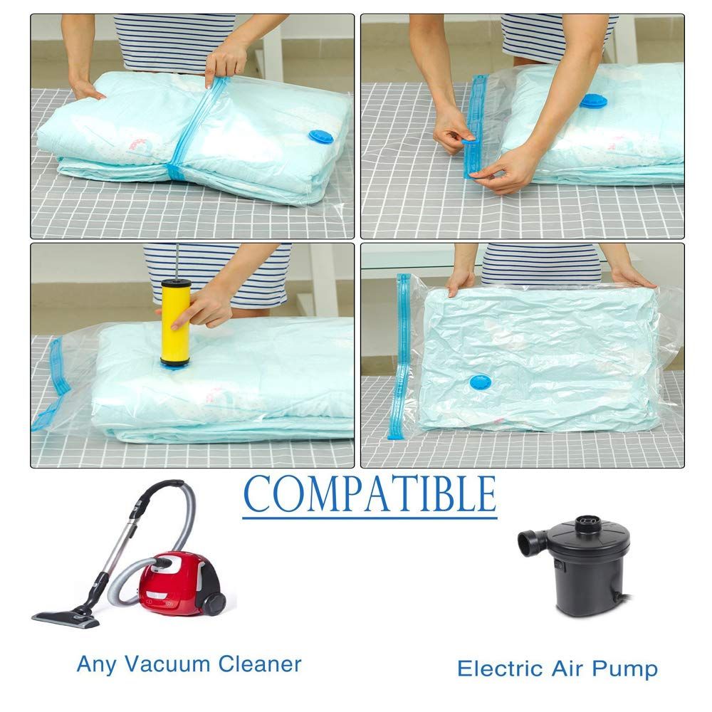 Vacuum Storage Bags, Works with Any Vacuum Cleaner, to Store Clothes and beddings, Keep Away from Moisture (6 pcs(60X40) CM) — image 5