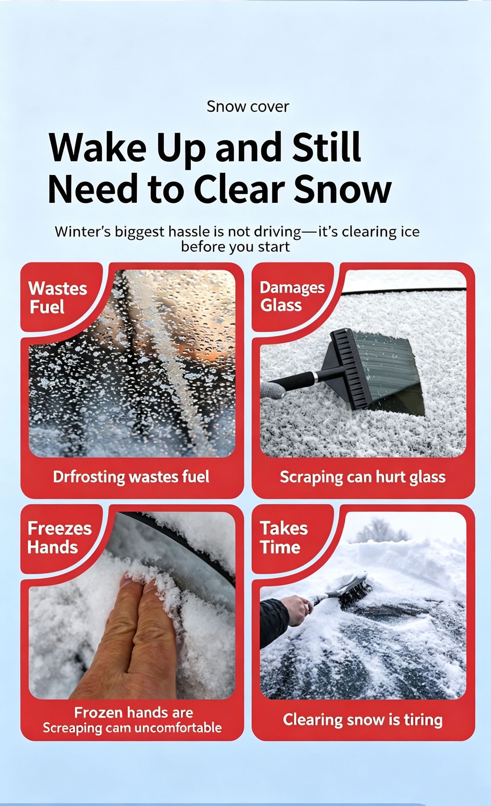 Winter car anti freezing and snow blocking front windshield snow cover — image 3