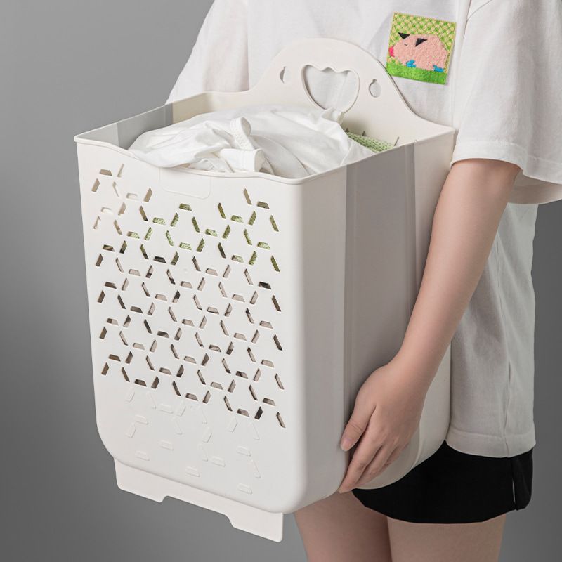 White-Foldable Plastic Laundry Baskets. Wall Hanging Storage Basket. Multi-function Storage Container Waterproof Durable โ image 2