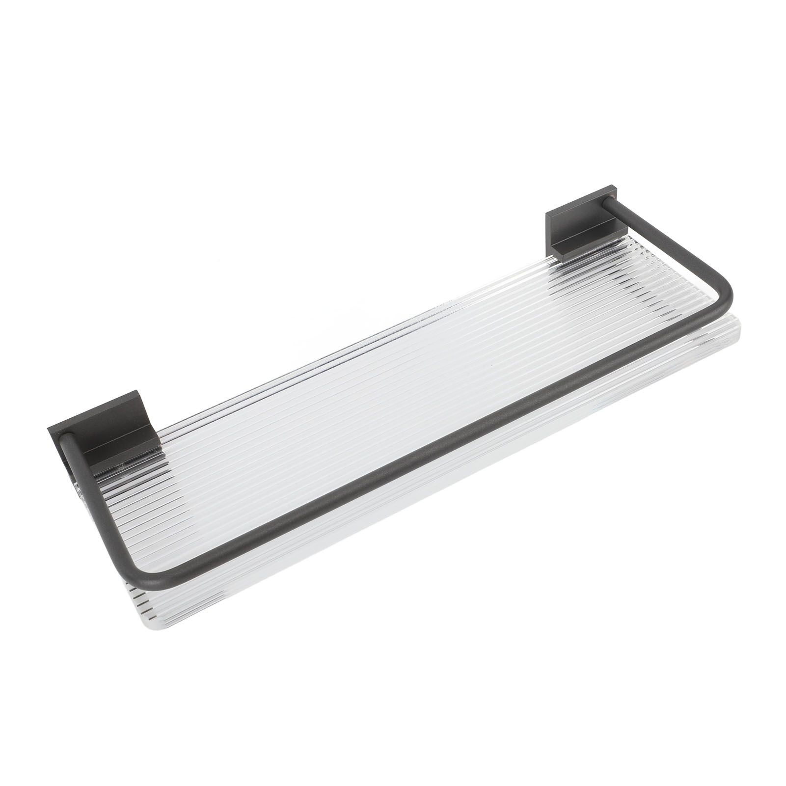 30cm Bathroom Wall Mounted Shelf Space Aluminum Acrylic Towel Rack Bathroom Storage Rack Grey โ image 3