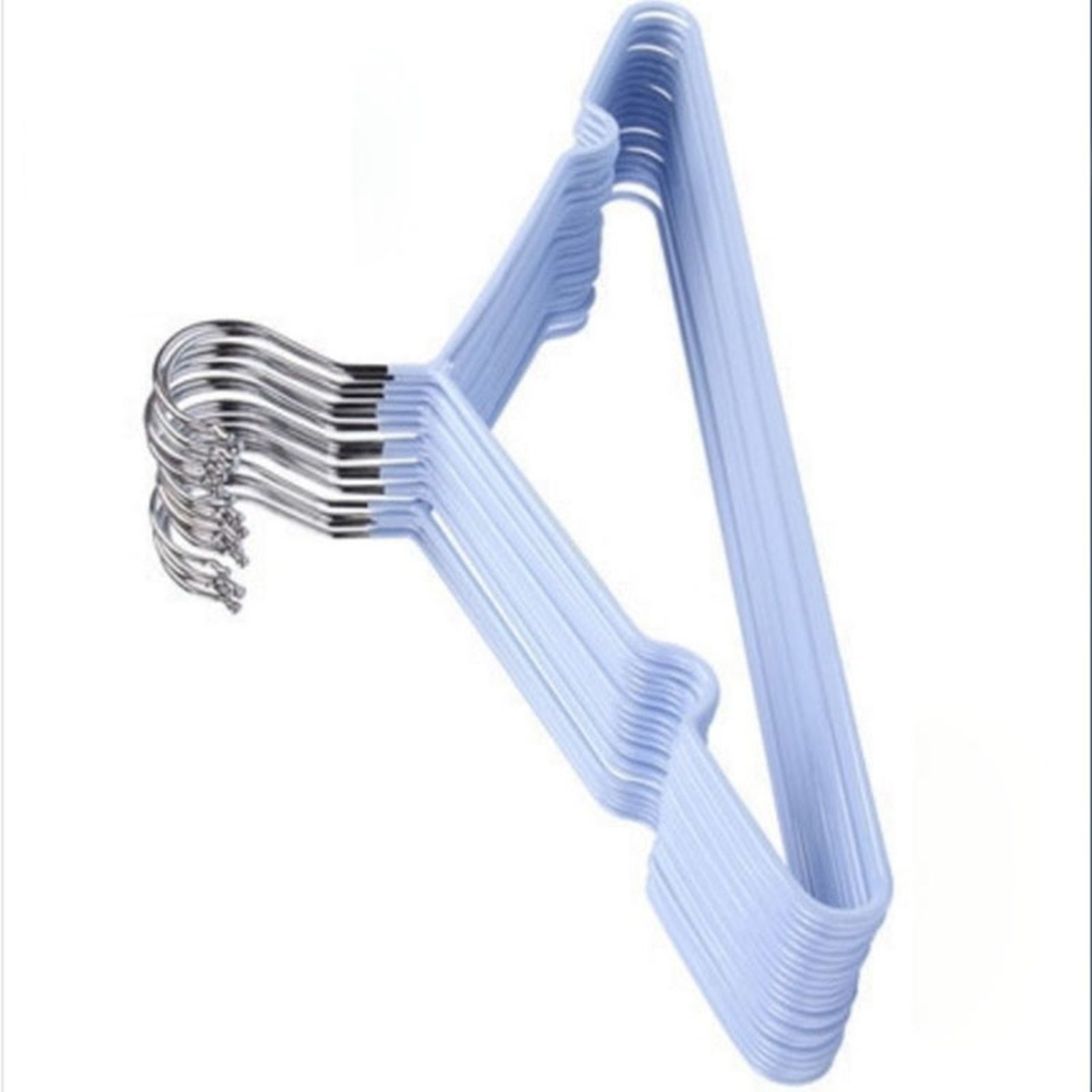 Clothes Hangers Prevent Slip Space Saving Heavy Duty Dry Wet Thick Clothes Hangers for Home Dormitory Blue — image 3