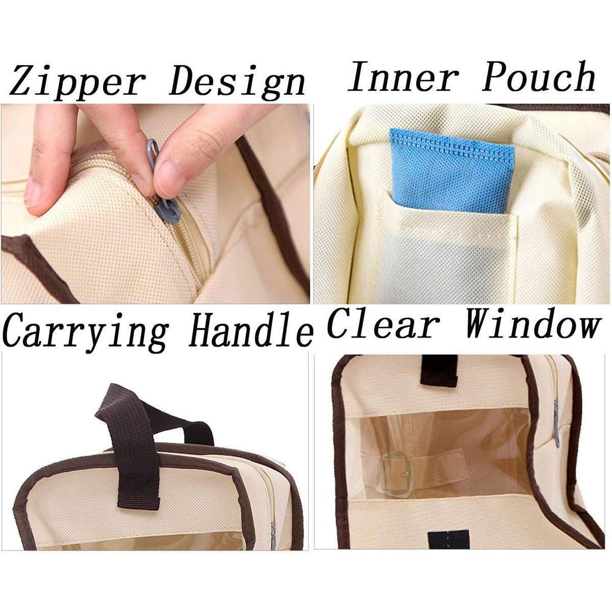4PCS Beige Travel Shoe Bag Home Boot Storage Visual Dustproof Long Short Covers — image 5