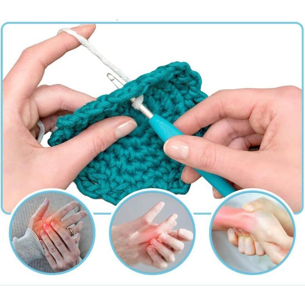 36-Piece Knitting Kit with Crochet Hooks, Markers, Measuring Tape, Ergonomic Soft Rubber Handles, Colorful, with Case — image 4