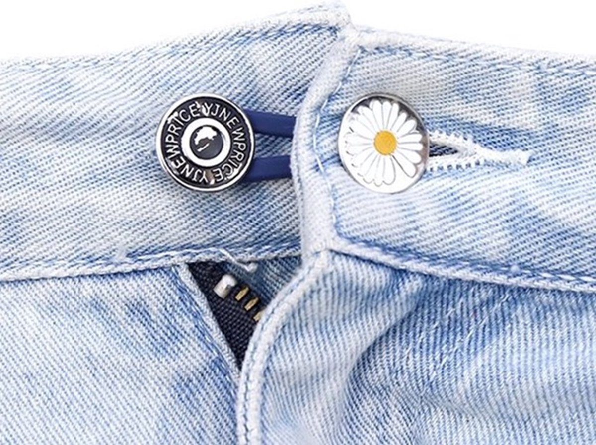 3-Piece Jeans Extension Buttons | Floral Design | Buttonhole Extender | Jeans Extension Button | 5.5 cm Adjustable Button | Maternity Pant Expander — image 2