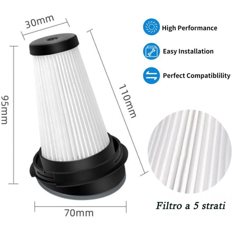 4-pack replacement filters for Rowenta X-pert 3.60 X-Pert 160 RH72xxx RH6921WO RH6933WO RH6971WO RH6974WO cordless vacuum cleaner ZR005202, DEBUNS — image 3