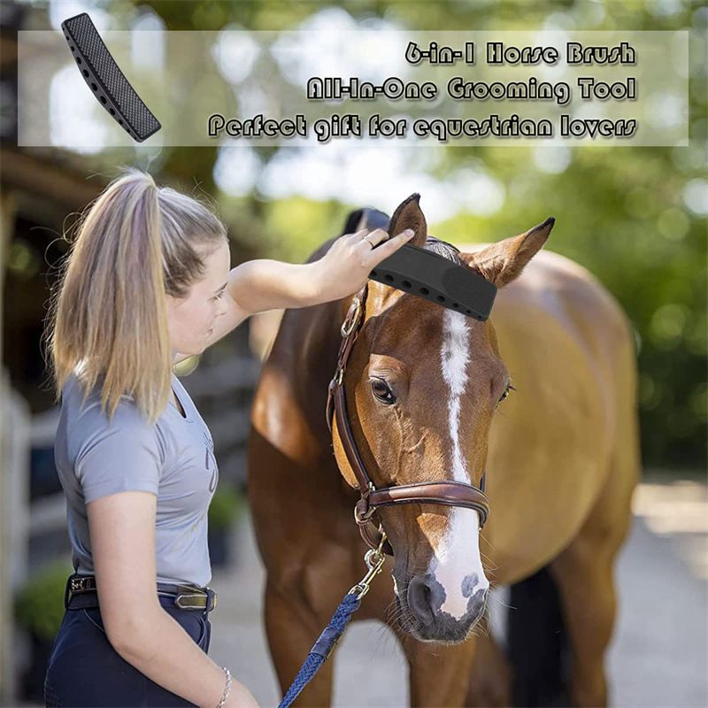 Horse Brush Hair Grooming Shedding Massage Tool Supplies Groomer Stuff Short Haired Removal Sweat Cleaning Pet Comb Scrubber โ image 2