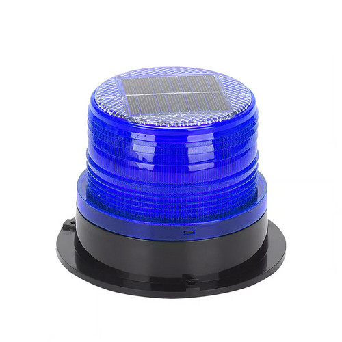 Solar Powered LED Flashing Beacon Light, 12-24V Amber Emergency Magnetic Warning Blue โ image 2