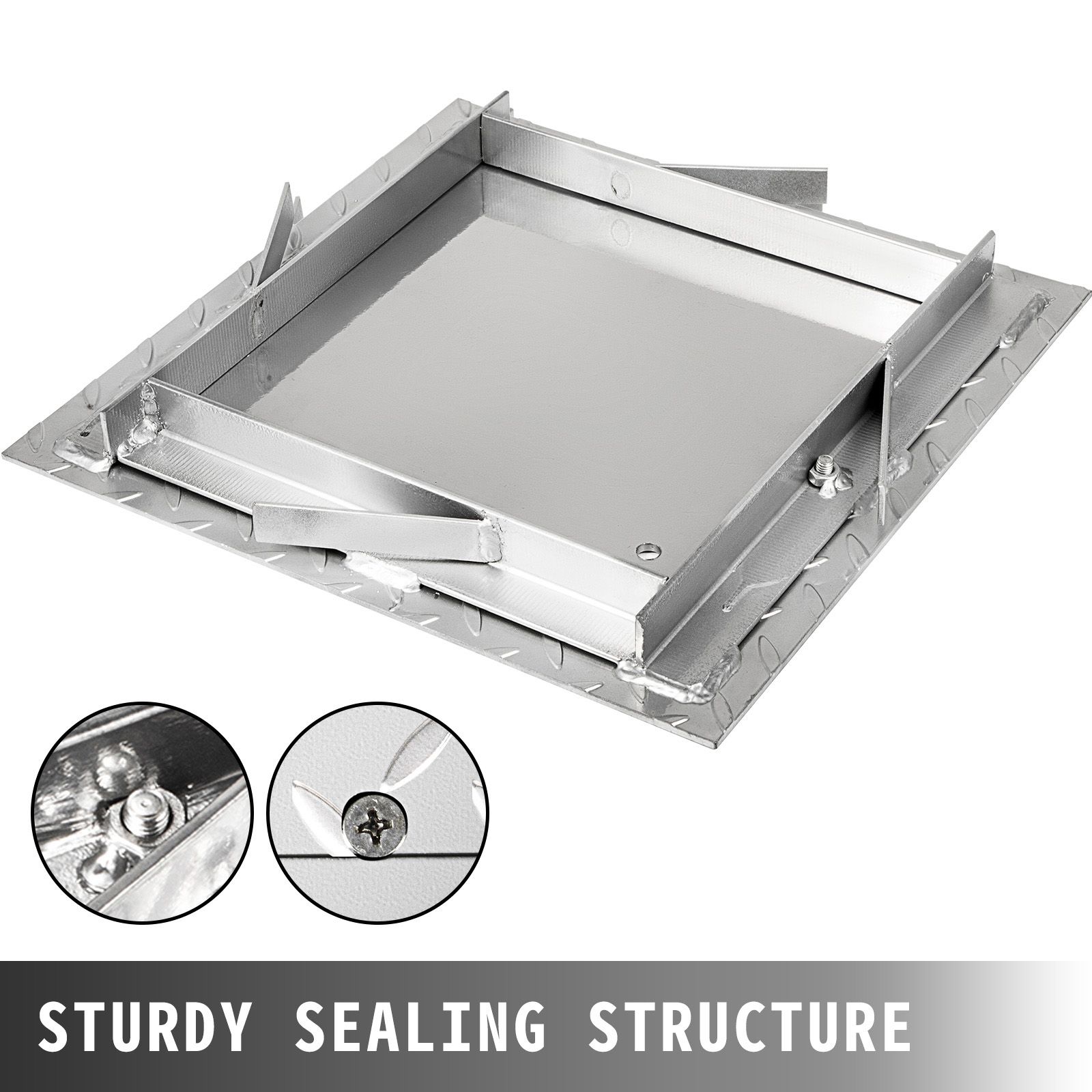 Recessed Manhole Cover 11.8/"x11.8/" Clear Opening, Galvanized Steel Drain Cover Overall Size 14.5/"x14.5/", Sealed Square Manhole Cover and Frame, Steel Man โ image 5