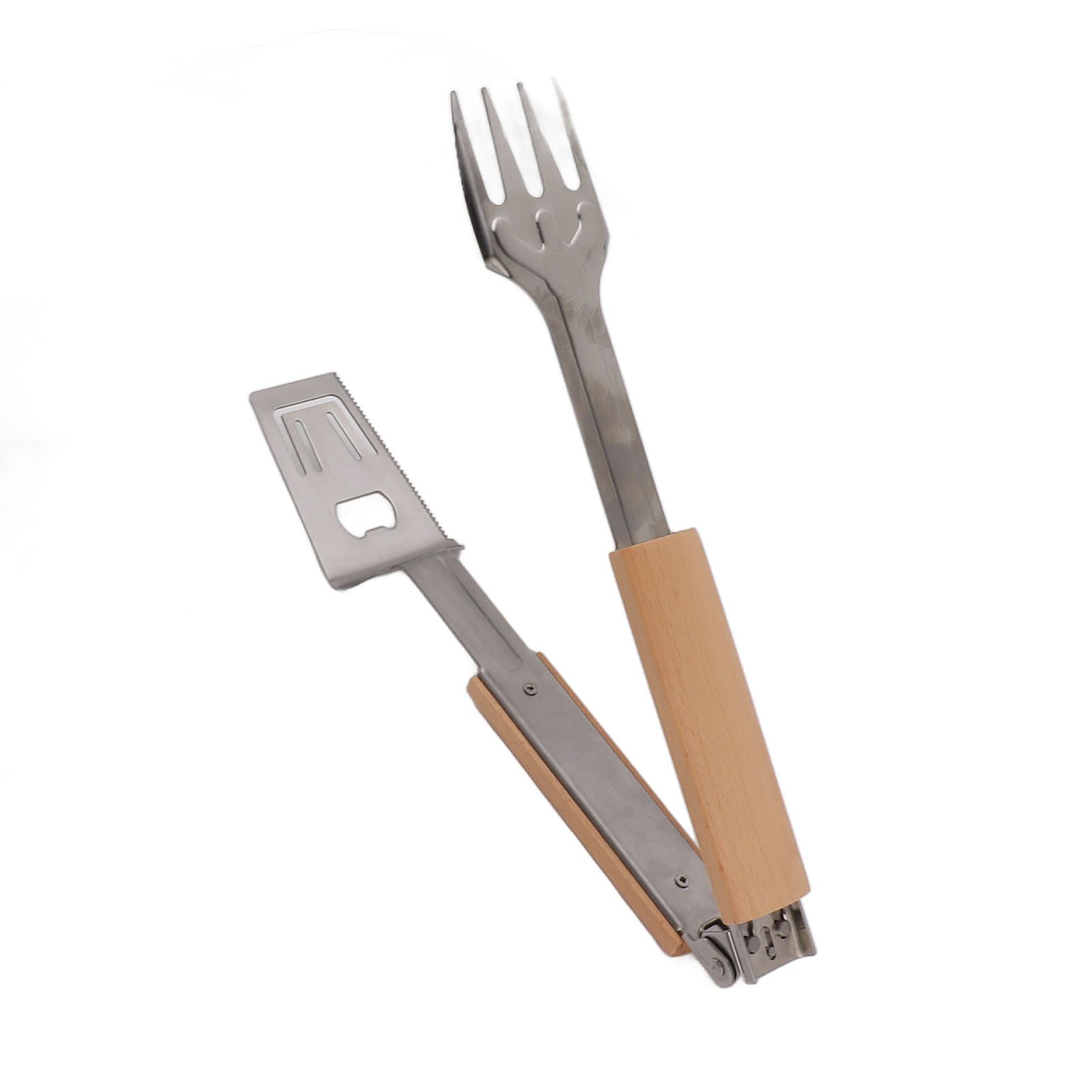 Grill Spatula Fork Tongs Durable Stainless Steel Food Tongs Multifunctional Long Handle Buffet Tongs for Camping โ image 3