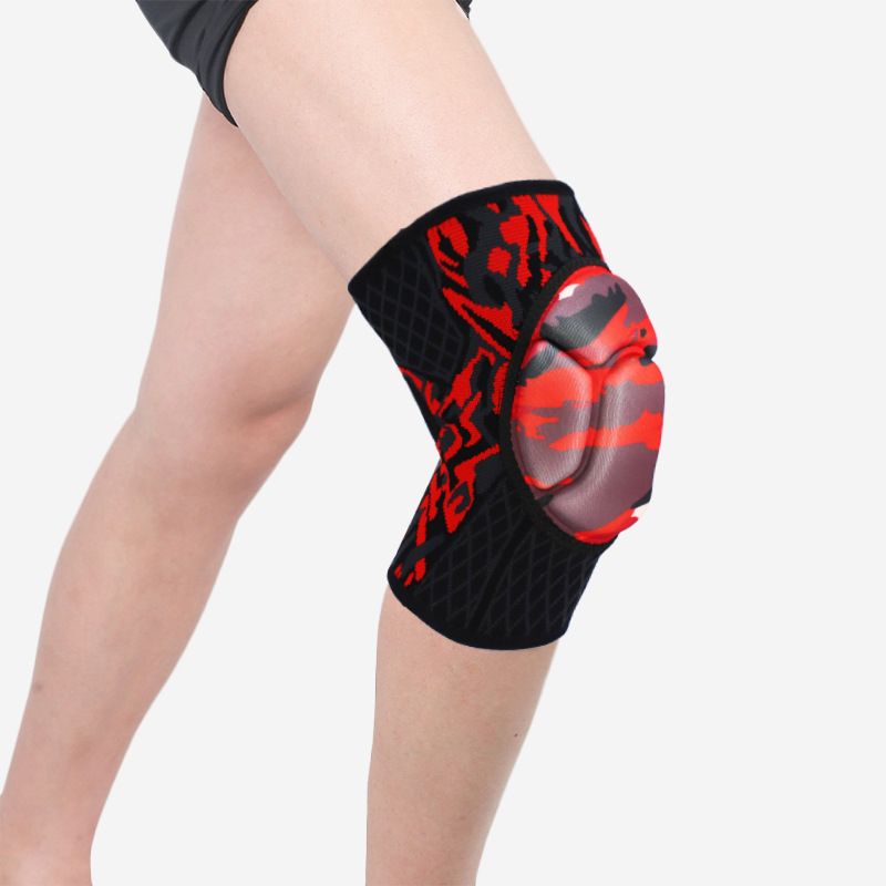 Pair of Volleyball Knee Pads with Thick EVA Honeycomb Padding Non-Slip Compression Knee Sleeves for Basketball Cycling Hiking Sports Protection - Red โ image 2