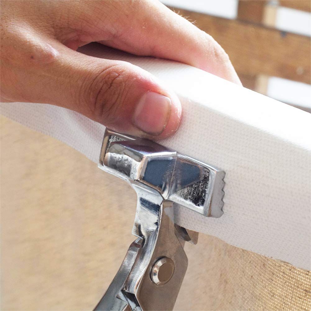 Bandwidth serrated jaw spring return painting tool with hammer stretcher for clamping art oil painting canvas — image 3