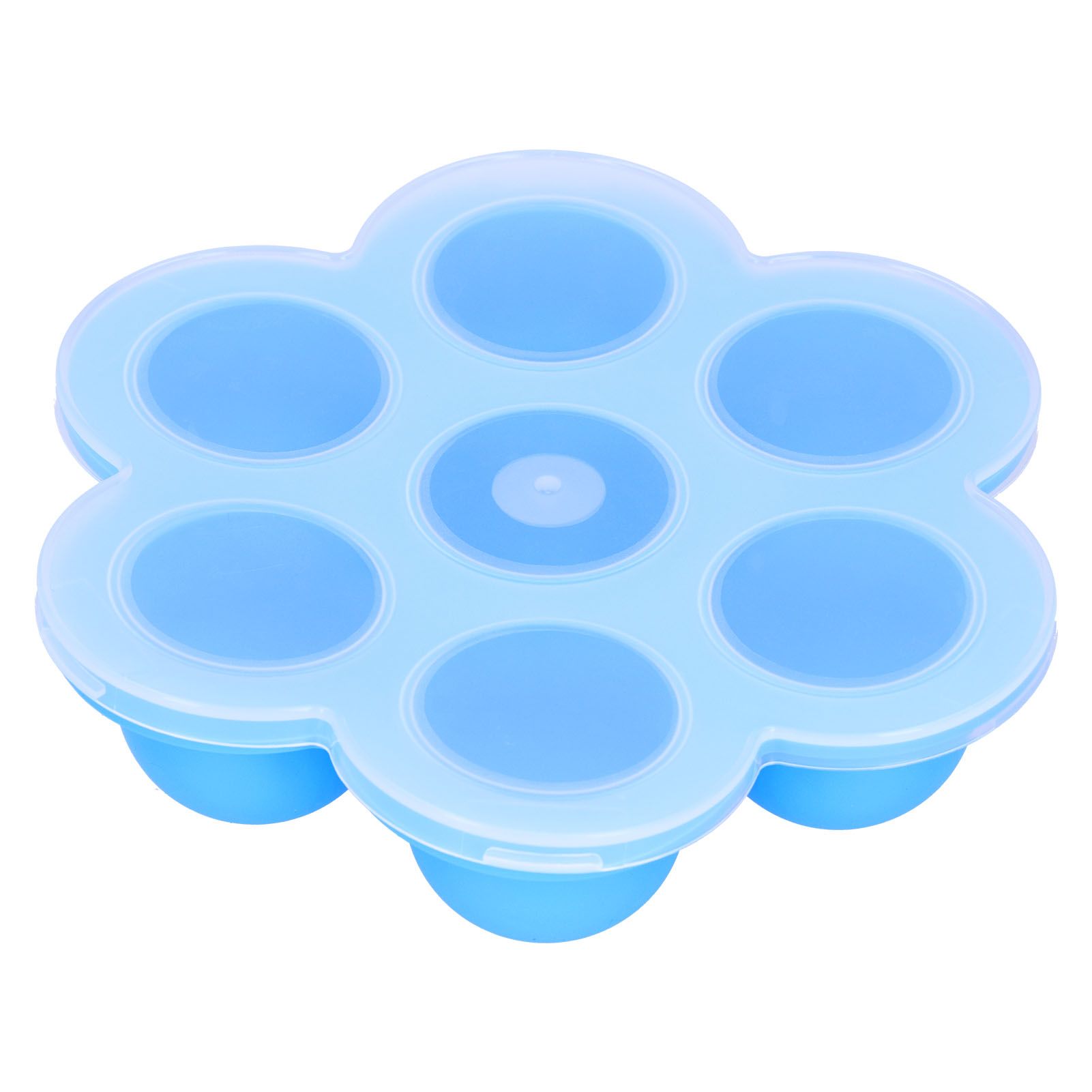7‑Grid Sky Blue Baby Food Supplement Box Silicone Food Storage Container with Lid for Baby — image 3
