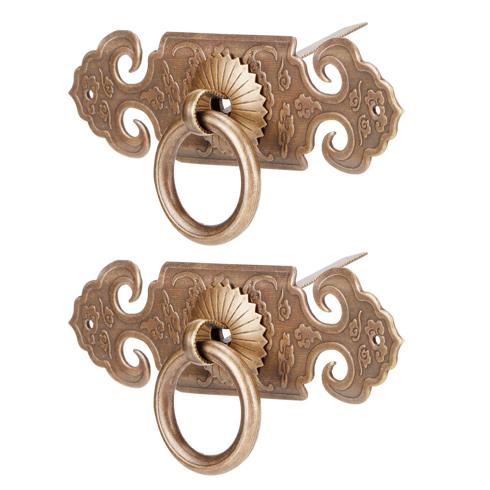 2 Sets Bat‑Shaped Handle Copper Antique Decorative Drawer Door Handle Knob for Shoe Cabinet — image 6