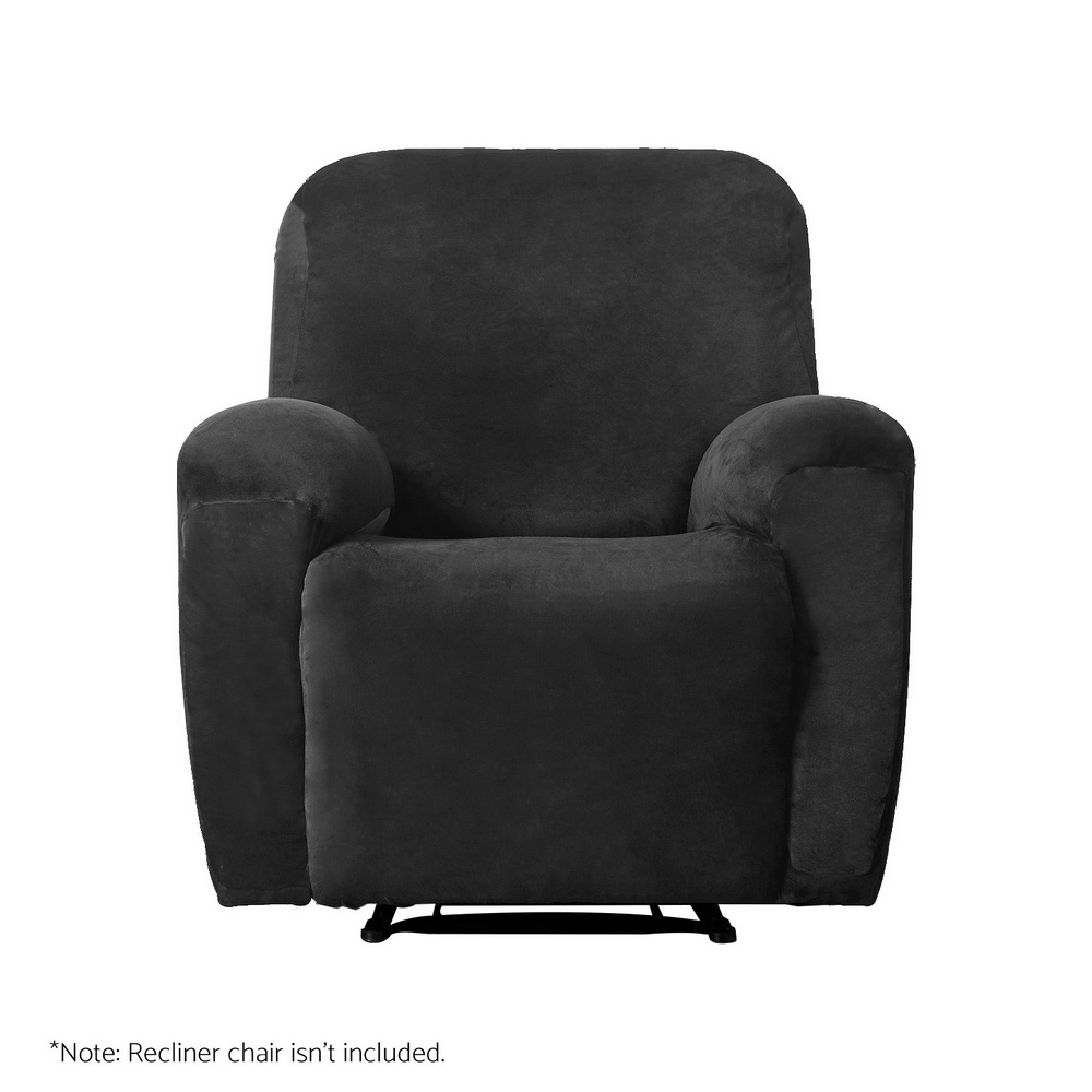 Artiss Recliner Chair Covers 1 Seater Velvet Black โ image 3
