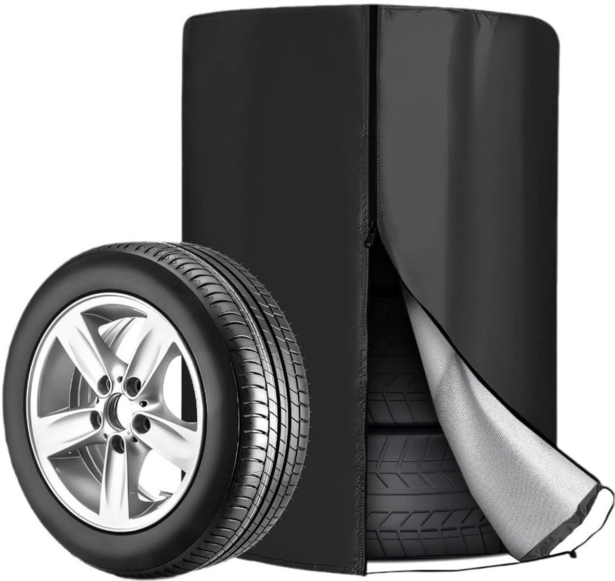Tire cover - 1 piece - For 4 tires - Tire storage - 420D - 73*110cm - Car tire bag - Cover for car tires - Waterproof - Sun protection - Dustproof - Car tire — image 6