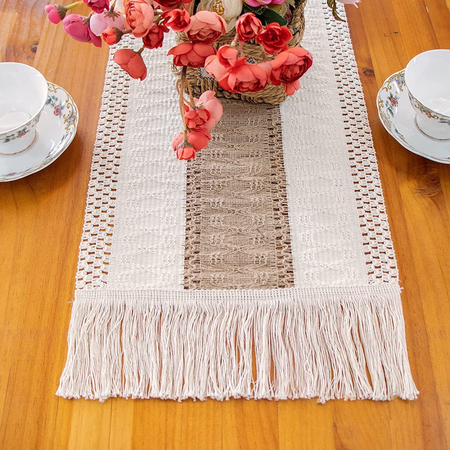 2-Pack Table Runner MX07, Four Cotton Strips, With Tassels — image 5