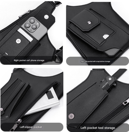 Balck Tactical Underarm Shoulder Holster Bag - Anti-Theft Double Pouch Vest Pack for Men โ image 2