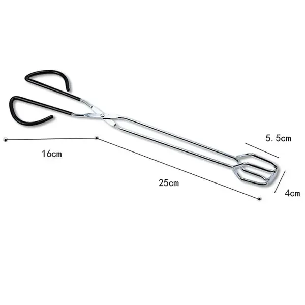 Stainless Steel BBQ Charcoal Tongs, Long-Handle Heat-Resistant Grill Tool for Cooking, Camping and Kitchens, Silver โ image 2