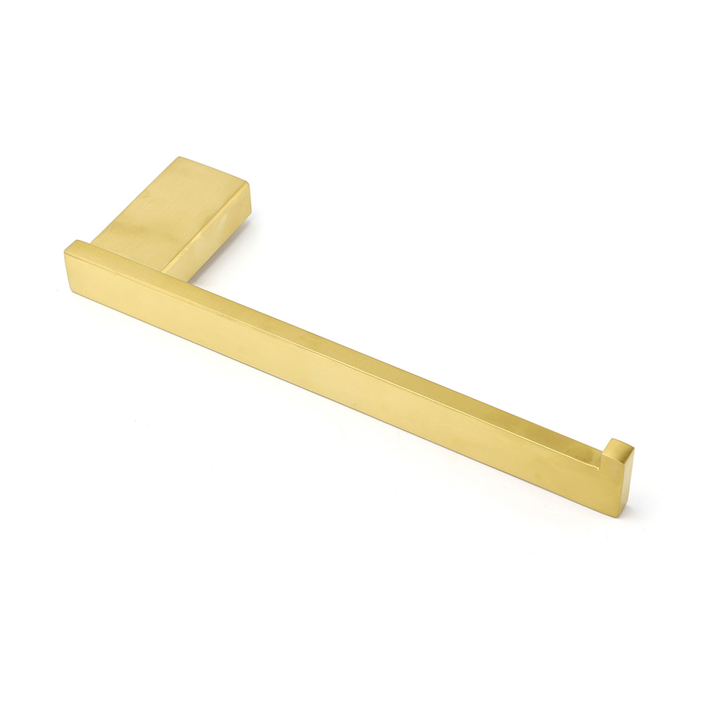Brushed Gold Cubic Square Towel Holder Rack Clothes Hook Kit Bathroom Accessory — image 3