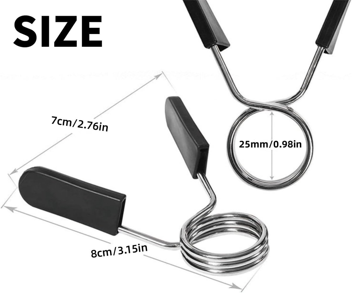 4 pieces - Barbell Clamp - 2.5 cm - Spring Barbell Clamp - Dumbbell Clip - Spring Clips for Weights - Barbell Bars - Clamp Ring - Spring Clips - Locking Clip â image 5