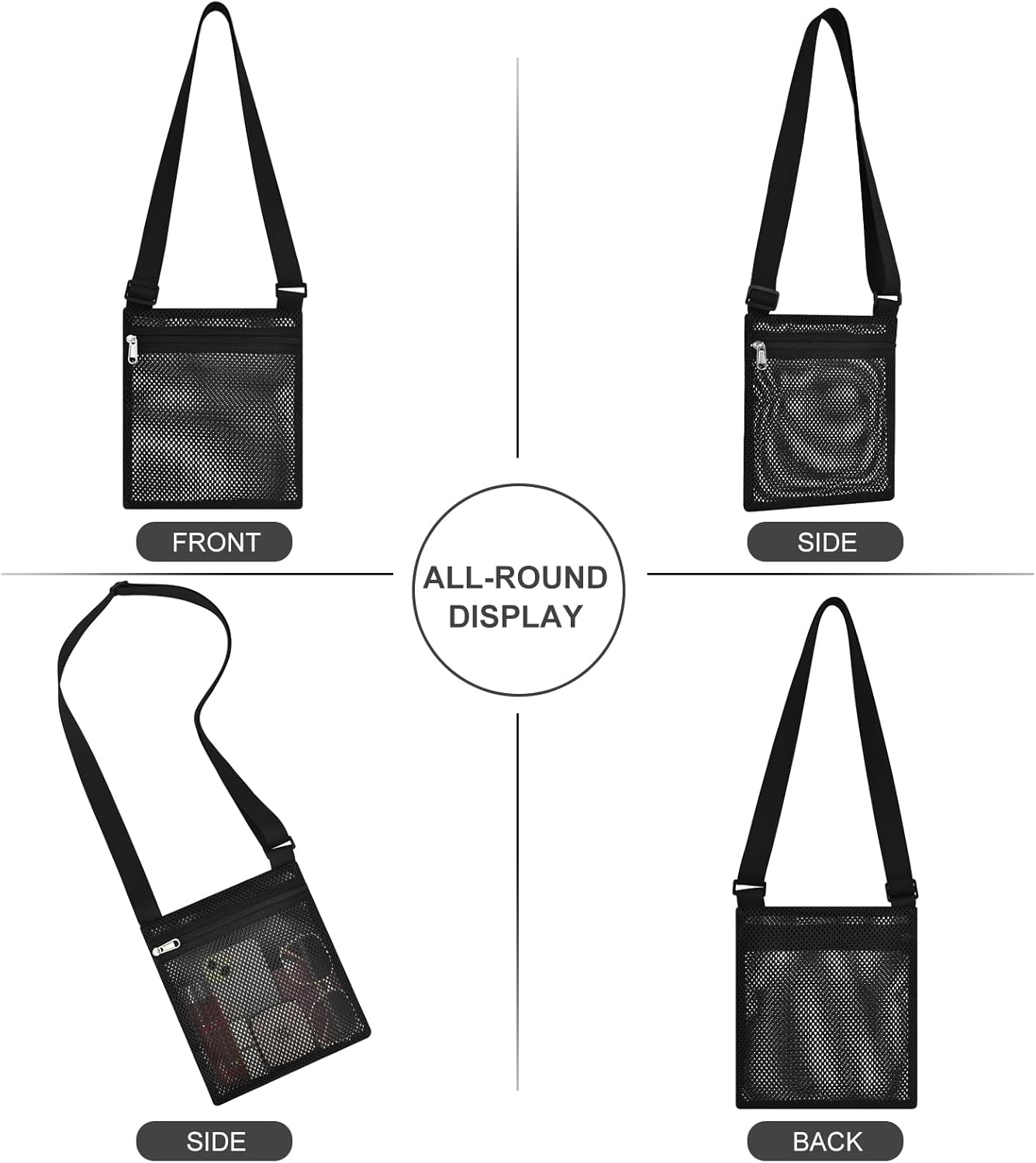 Heavy Duty Semi-Transparent Mesh Purse See Through Mesh Crossbody Bag โ image 6