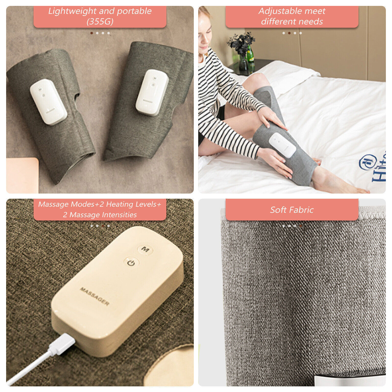 Leg Massager Heated Air Compression Foot Massage Calf Circulation Muscles Relax โ image 5