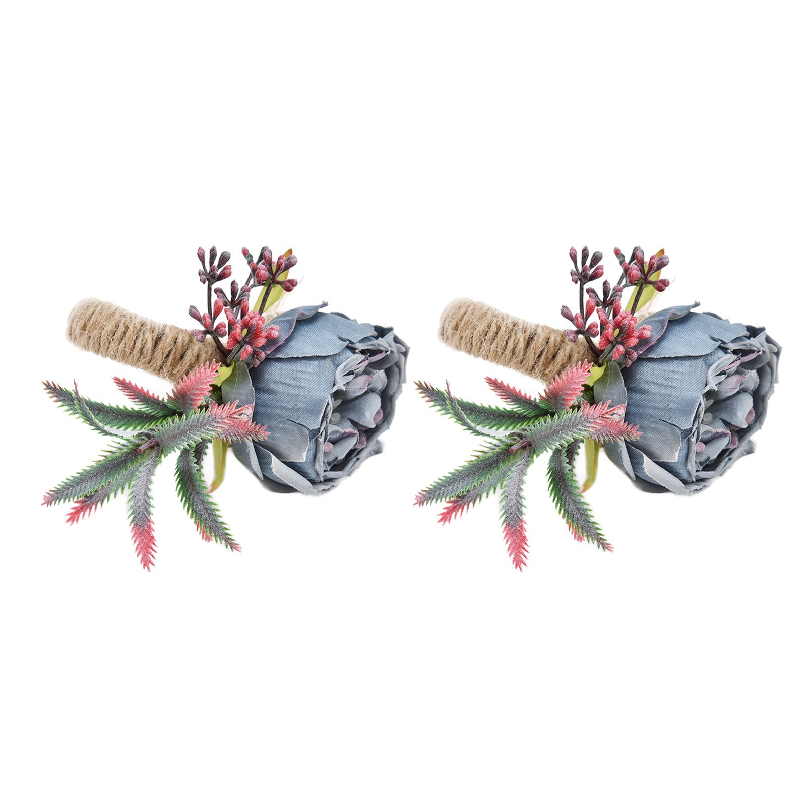 2Pcs Innovative Napkin Buckle Simulation Flower Napkin Ring Holder for Hotel RestaurantBlue — image 5