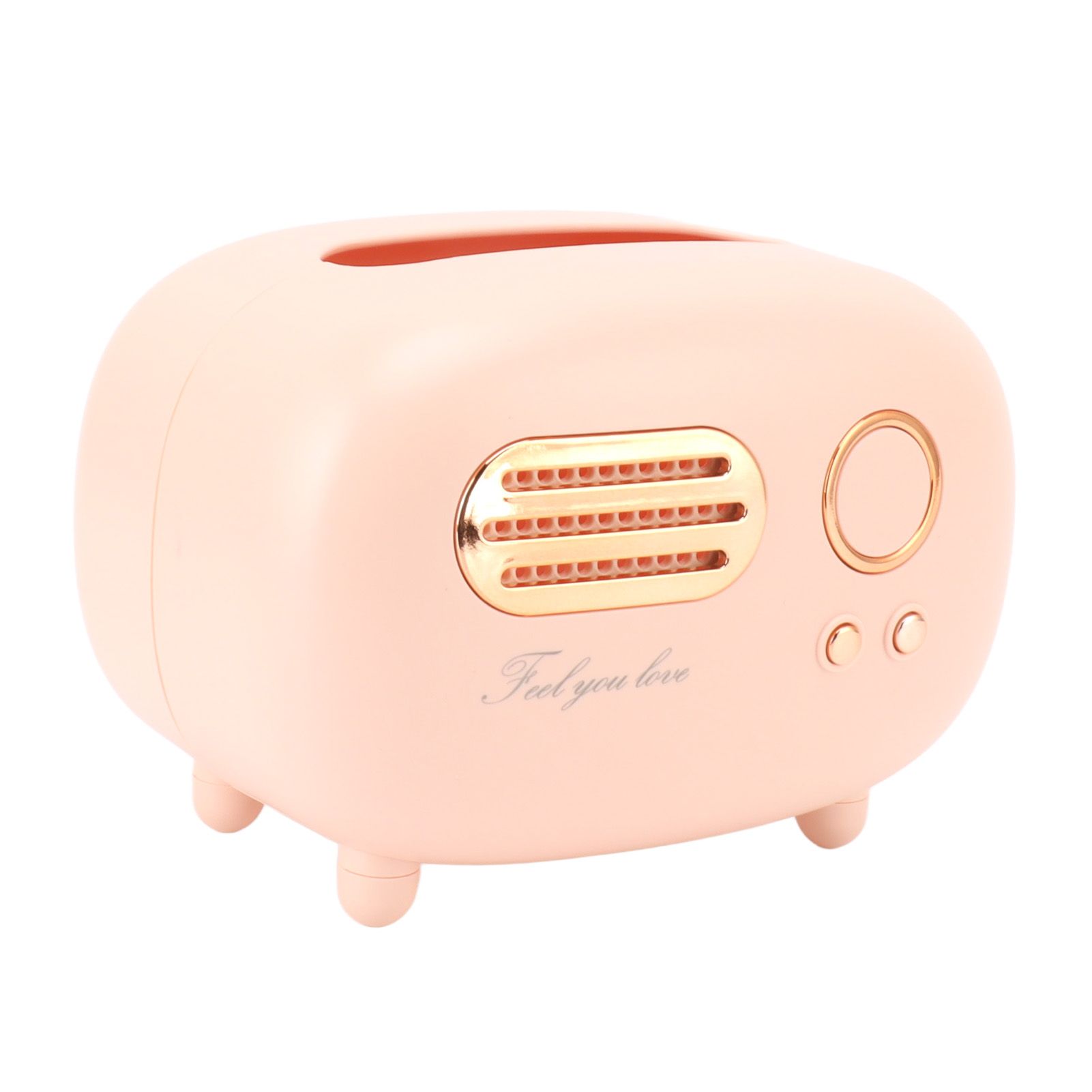 Retro Radio Shape Tissue Cover Box Vintage Radio Tissue Box for Bathroom Living Room Bedroom Nightstand Desk Table Pink โ image 3