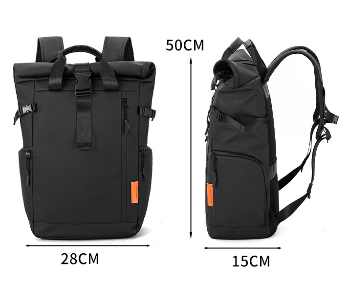 White Urban Explorer Roll-Top Backpack - Water-Resistant Large Capacity Bag for Travel, Work & Laptop โ image 2