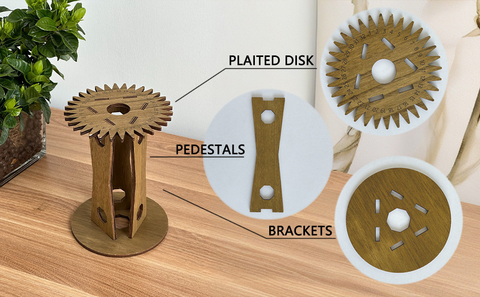 Wooden Kumihimo Marudai Stand – Craft Tool for Braiding and Creative Cord Making — image 5
