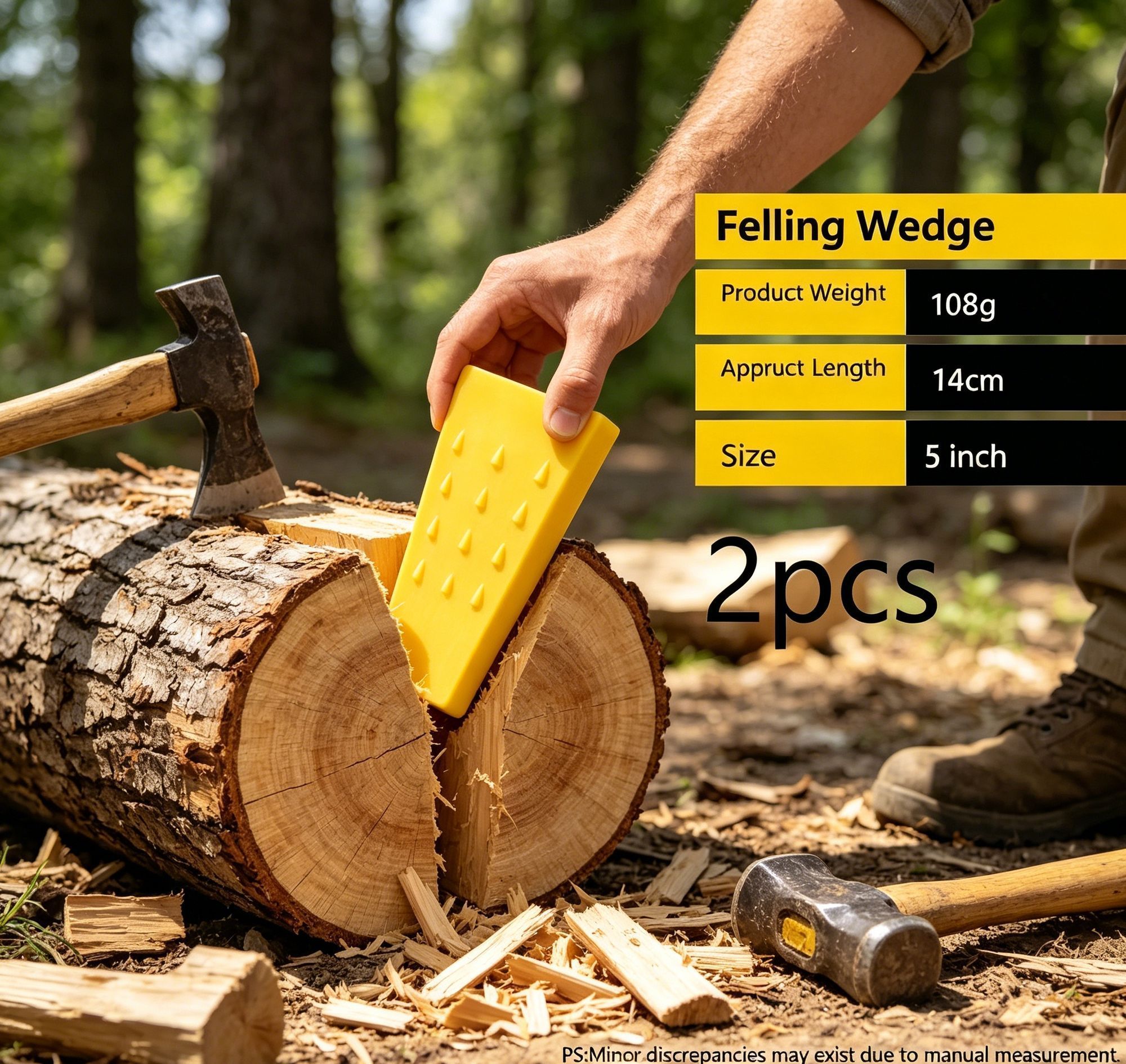 5+8 Inch Tree Felling Wedge Pack 4Pcs Outdoor Log Splitting Accessory — image 4