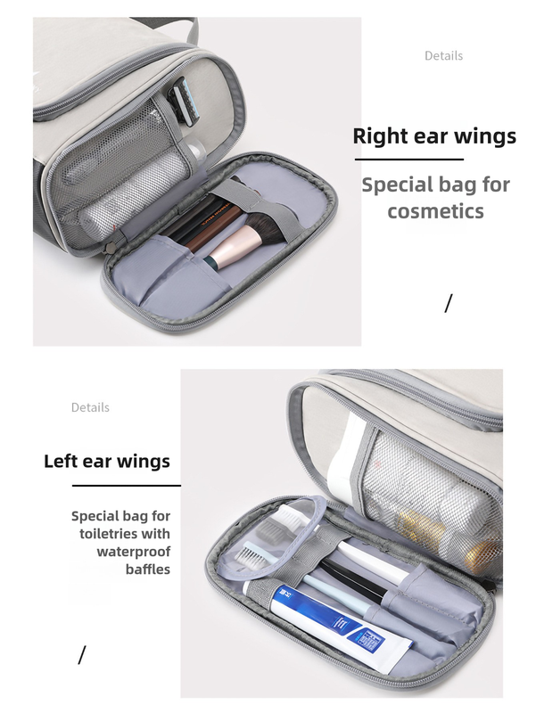 Pink Large Capacity Travel Toiletry Bag with Dry-Wet Separation - Hanging Organizer for Cosmetics and Personal Care โ image 5