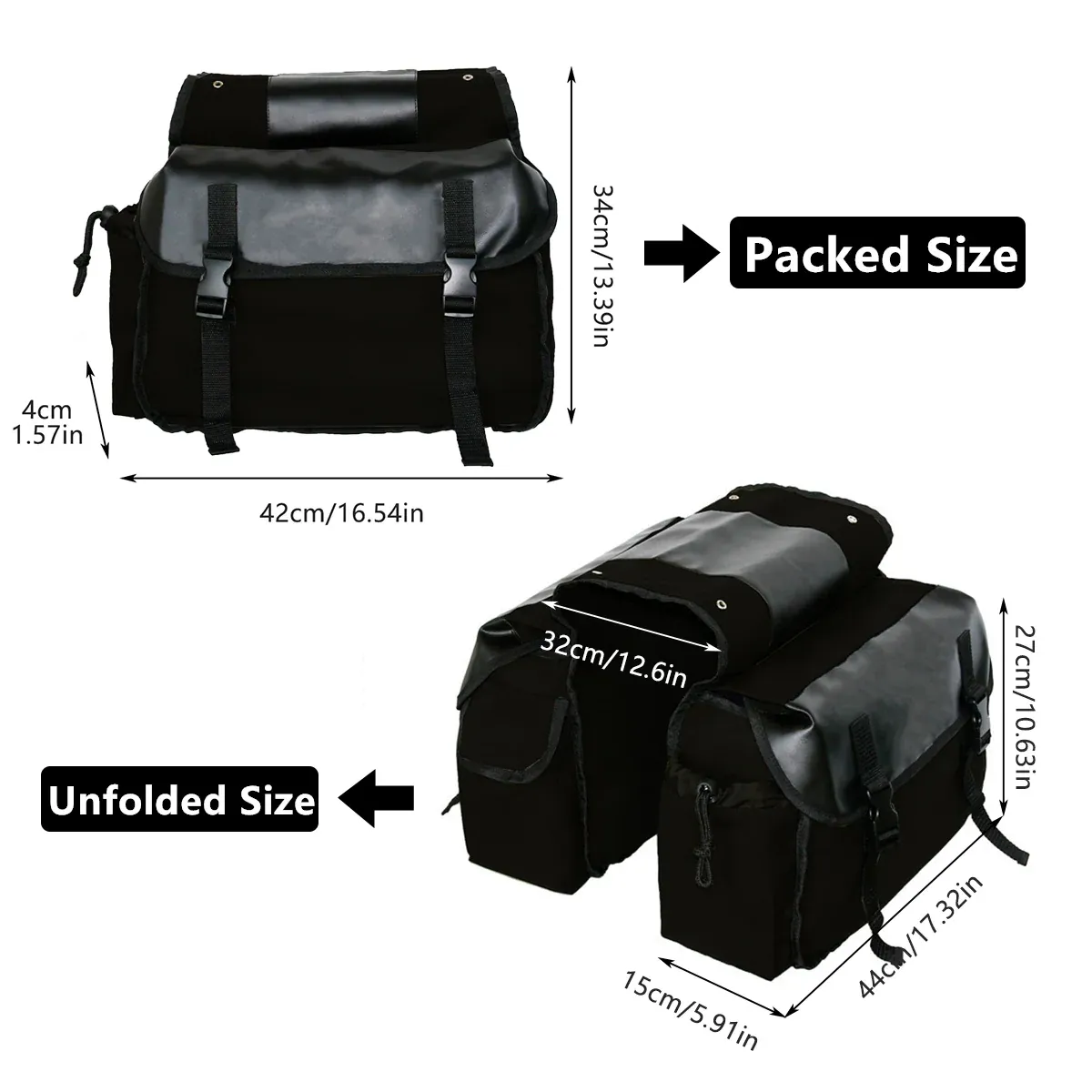 Bike Bag Motorbike Touring Saddle Bag Durable Canvas Bike Bicycle Rear Seat Bag β image 3