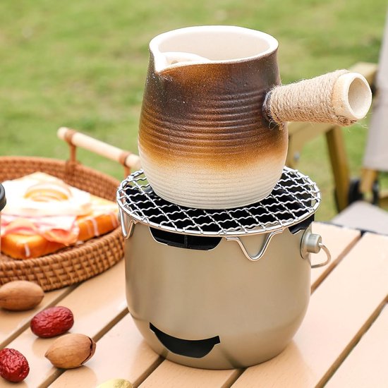 Grill - Portable Charcoal Grill - Mini Stainless Steel Charcoal Grill - Small Outdoor Grill - Suitable for Camping, Backyard BBQs, RVs and Picnics (Purple) — image 4