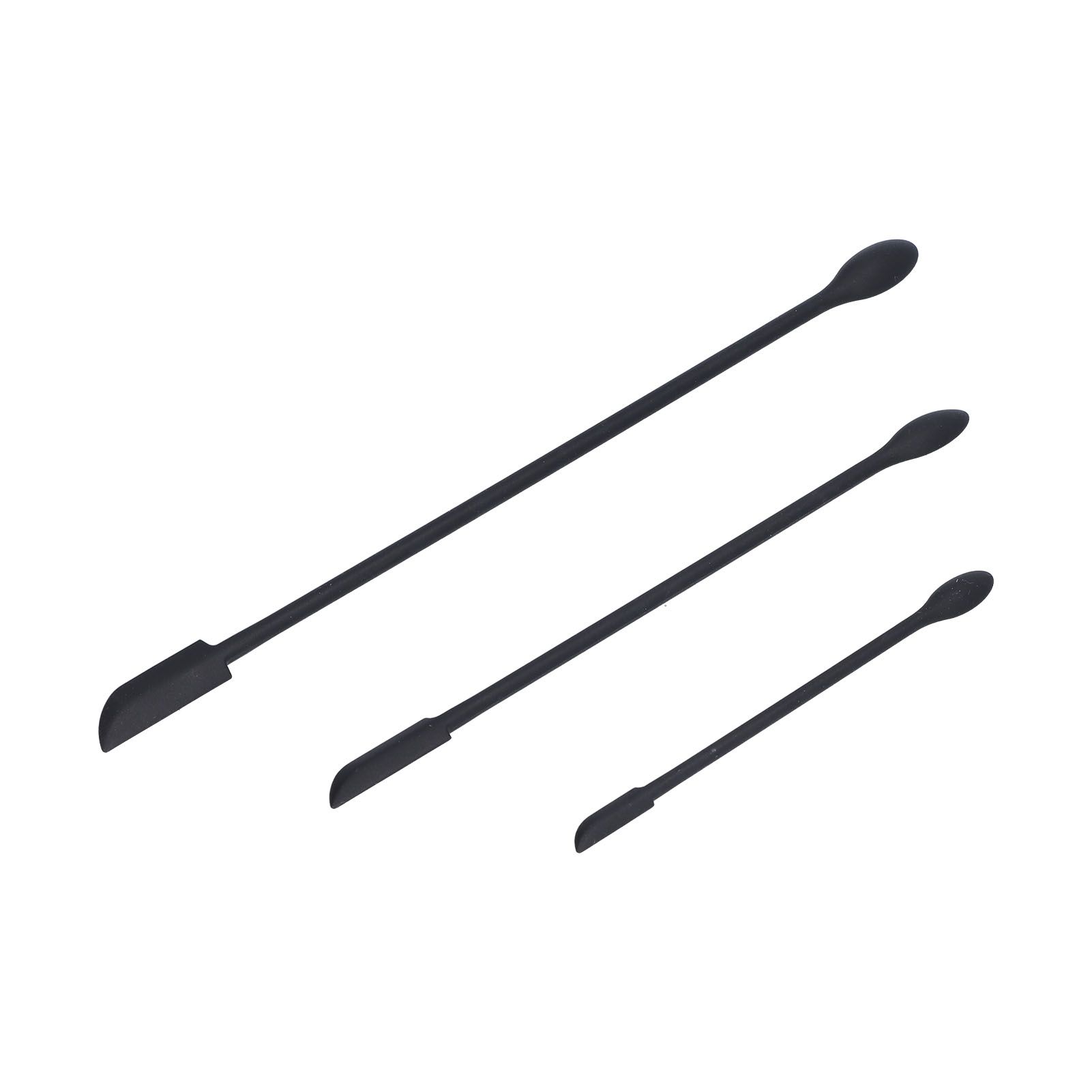 3pcs Spatula Food Grade Silicone Double Head Fruit Jam Cream Makeup Spatula for KitchenBlack — image 6