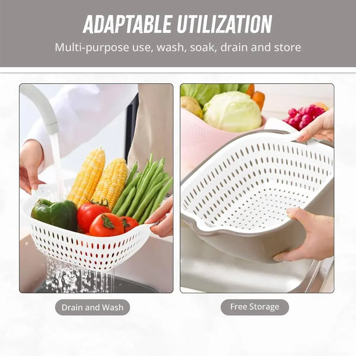 6pcs Multifunctional Drainage Basket for Fruits Vegetables Kitchen Household Use โ image 5