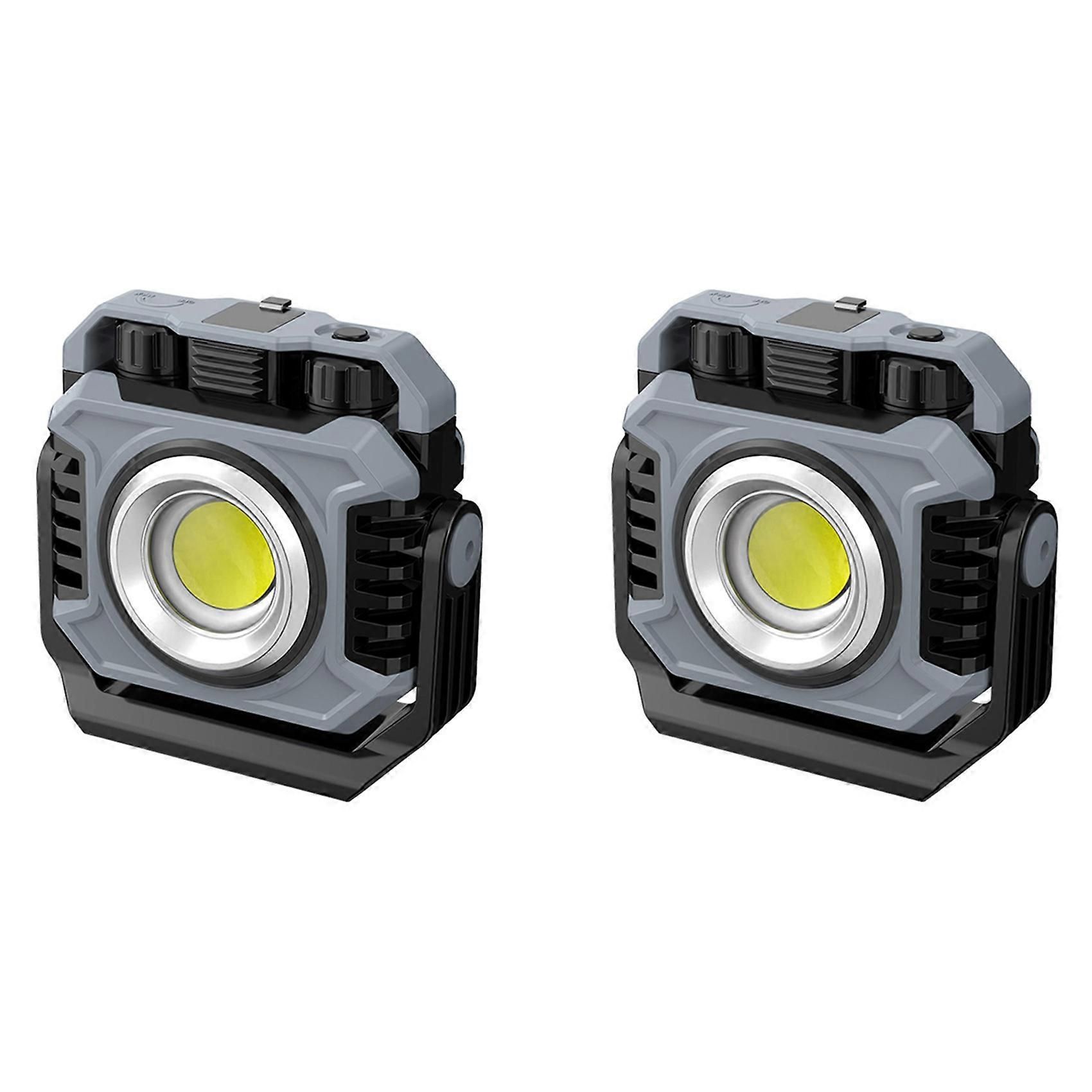 2pcs Portable LED Camping Tent Light Rechargeable Searchlight Outdoor Emergency Lighting Waterproof Hanging Night Lamp