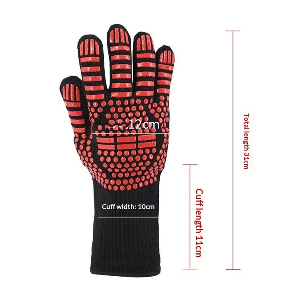1 pair BBQ Gloves Heat and Flame Resistant Protection - Oven and Grill Gloves Hand Protection, Extended Wrist for Addtional Safety, Ideal for Outdoor Cooking — image 3