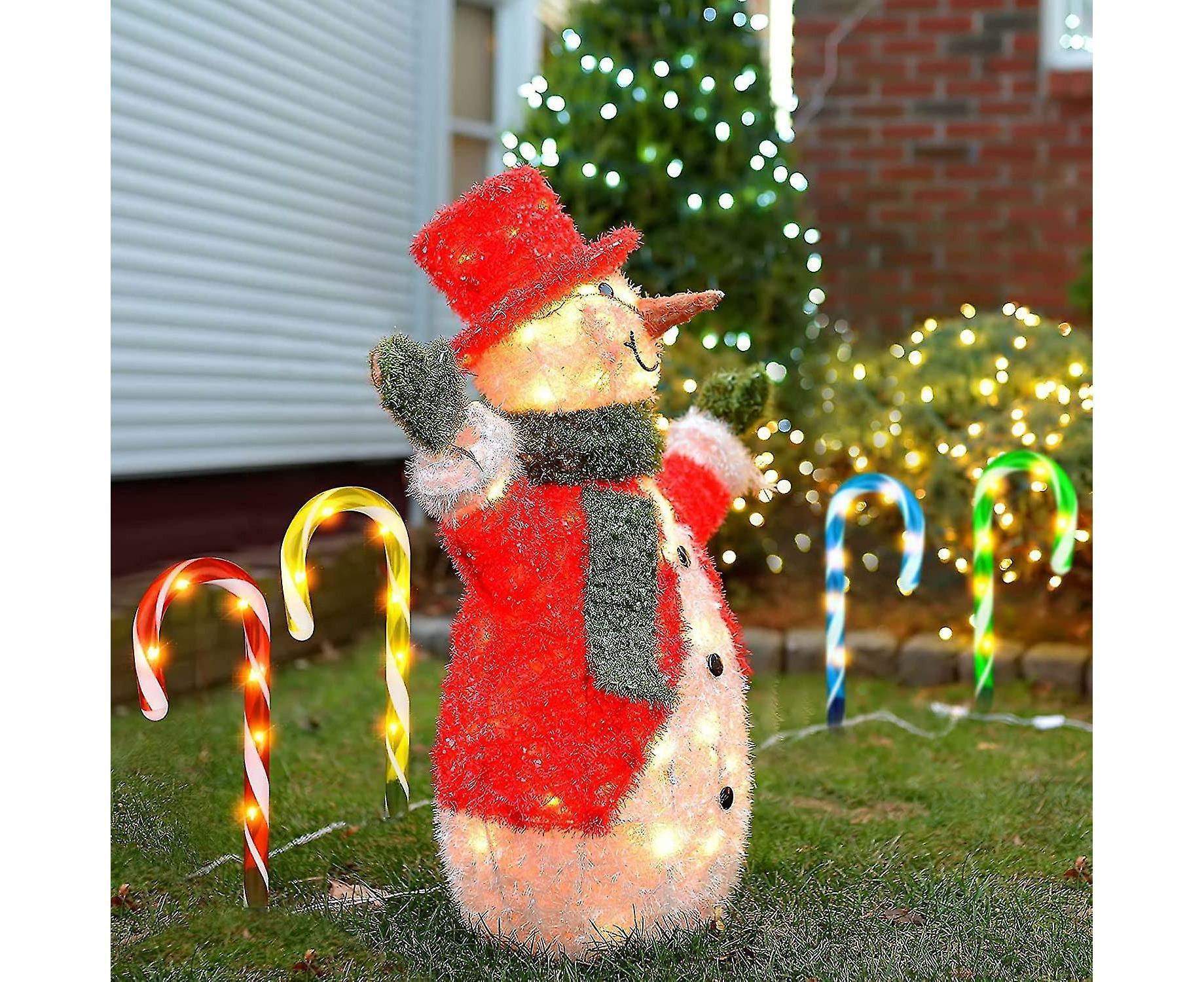 Christmas Solar Candy Cane Lights Candy Cane Pathway Markers Lights Set Of Xmas Led Yard Lawn Indoor Outdoor Decoration Lights For House Path Walkway โ image 5