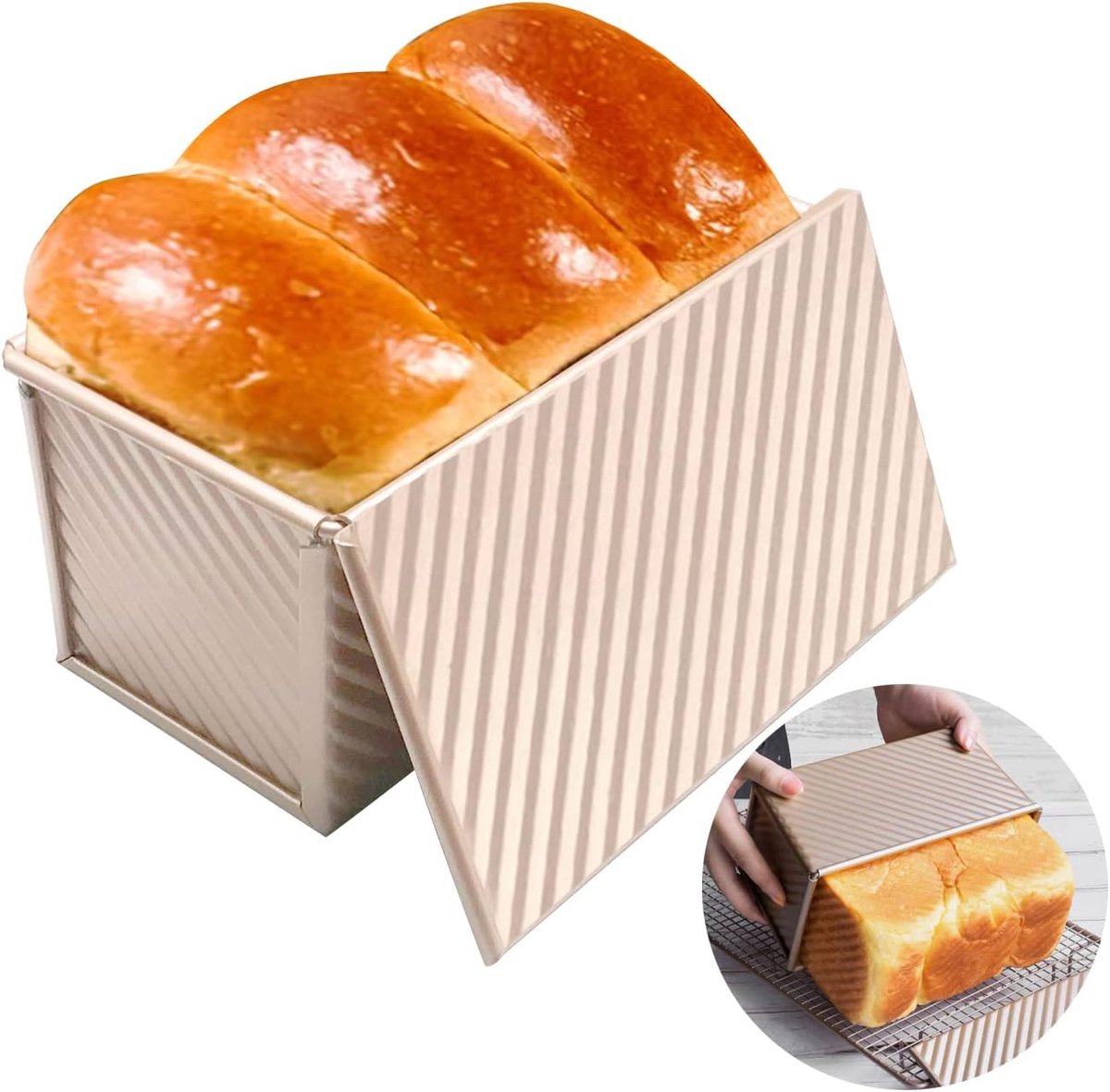 rectangular Cake tin - Bread tin with lid - Non-stick Bread Toast Box - Baking Cake tin - baking tin for toast cake - baking tin - bread box - sandwich tin