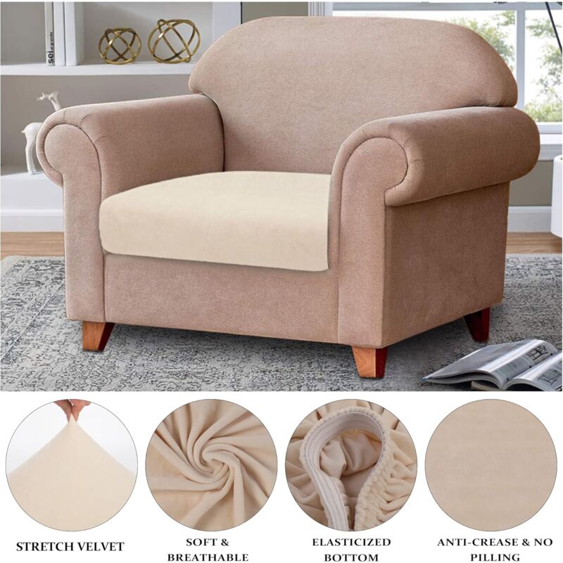 Velvet Cushion Cover Sofa Cushion Furniture Protector Cover Sofa Seat Cover For Couch Velvet Cushion Cover 1 Seater For — image 3