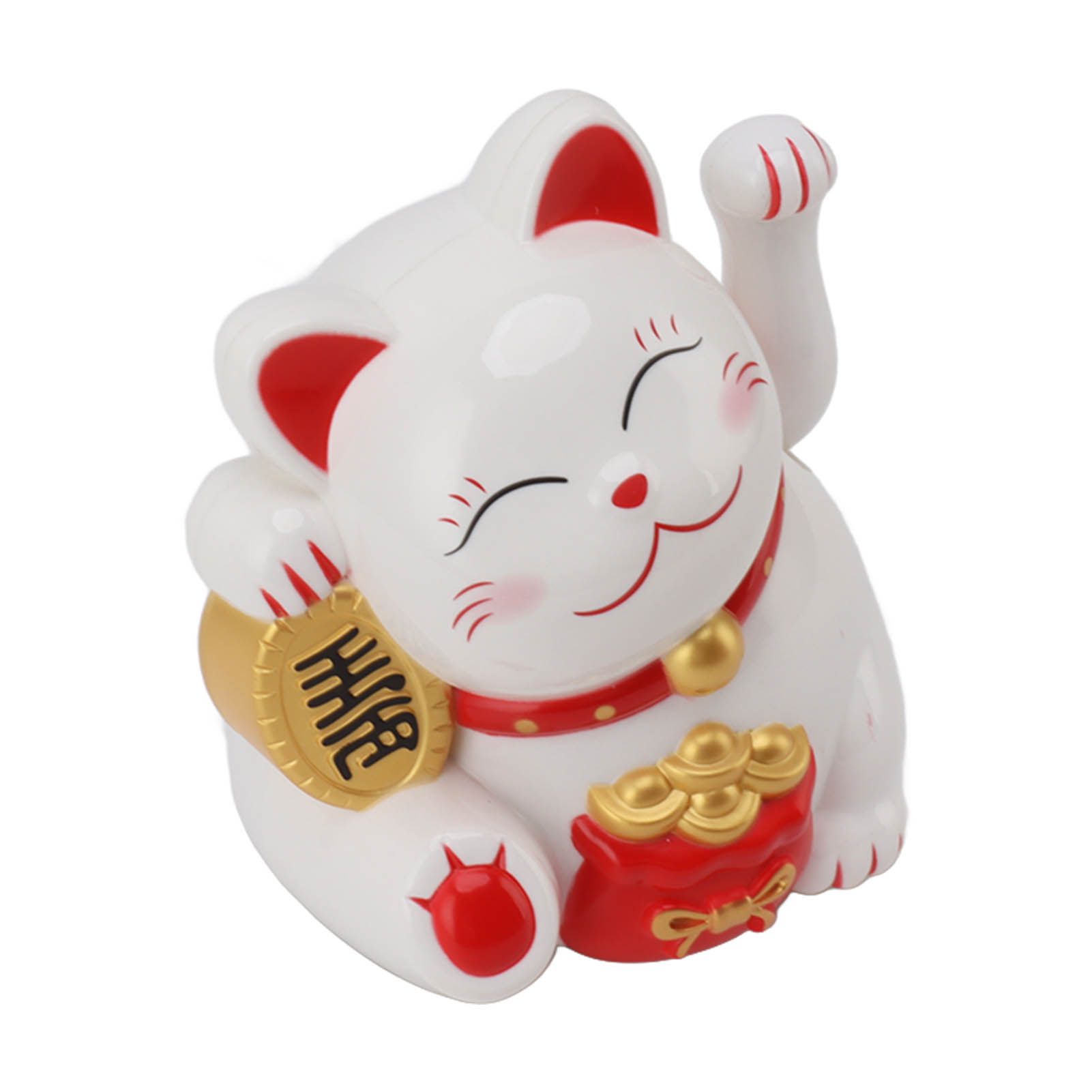 5.5in Electric Waving Arm Fortune Cat Decorative Cute Plastic Cat Ornaments for Cashier Desk MLY11020-1 White — image 5