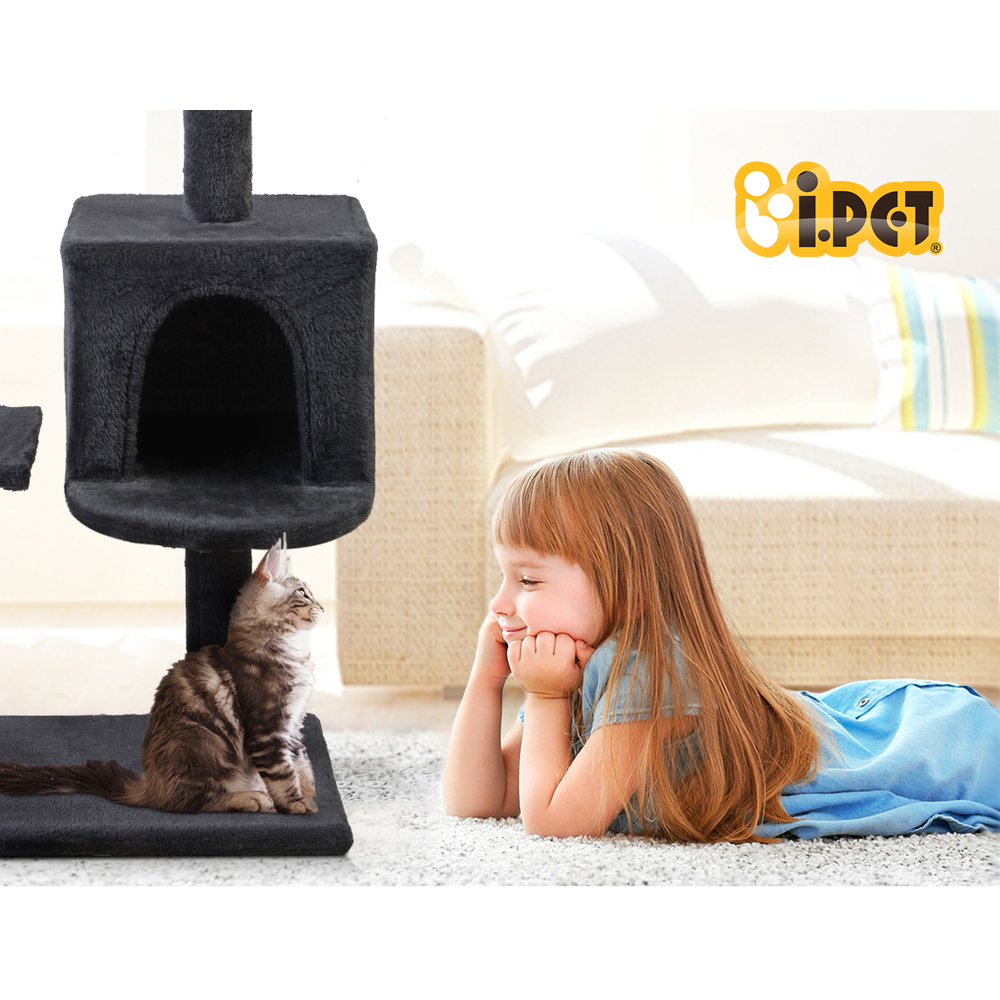 i.Pet Cat Tree 140cm Tower Scratching Post Scratcher Trees Toys Condo Bed Grey — image 6