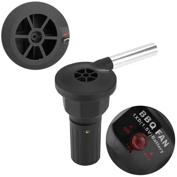 Portable Electric BBQ Fan, Battery-Powered Fire Starter with PP Body and Aluminium Tube for Outdoor Grills, Black โ image 5