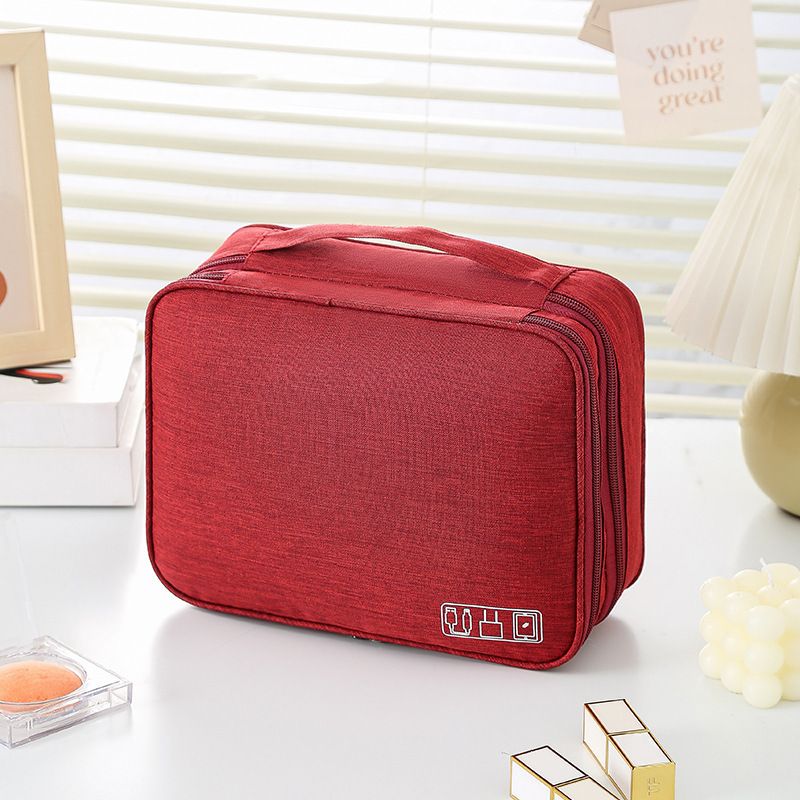 New Grand Hyatt Data Cable Storage Travel Digital. Three-layer wine red Medium
