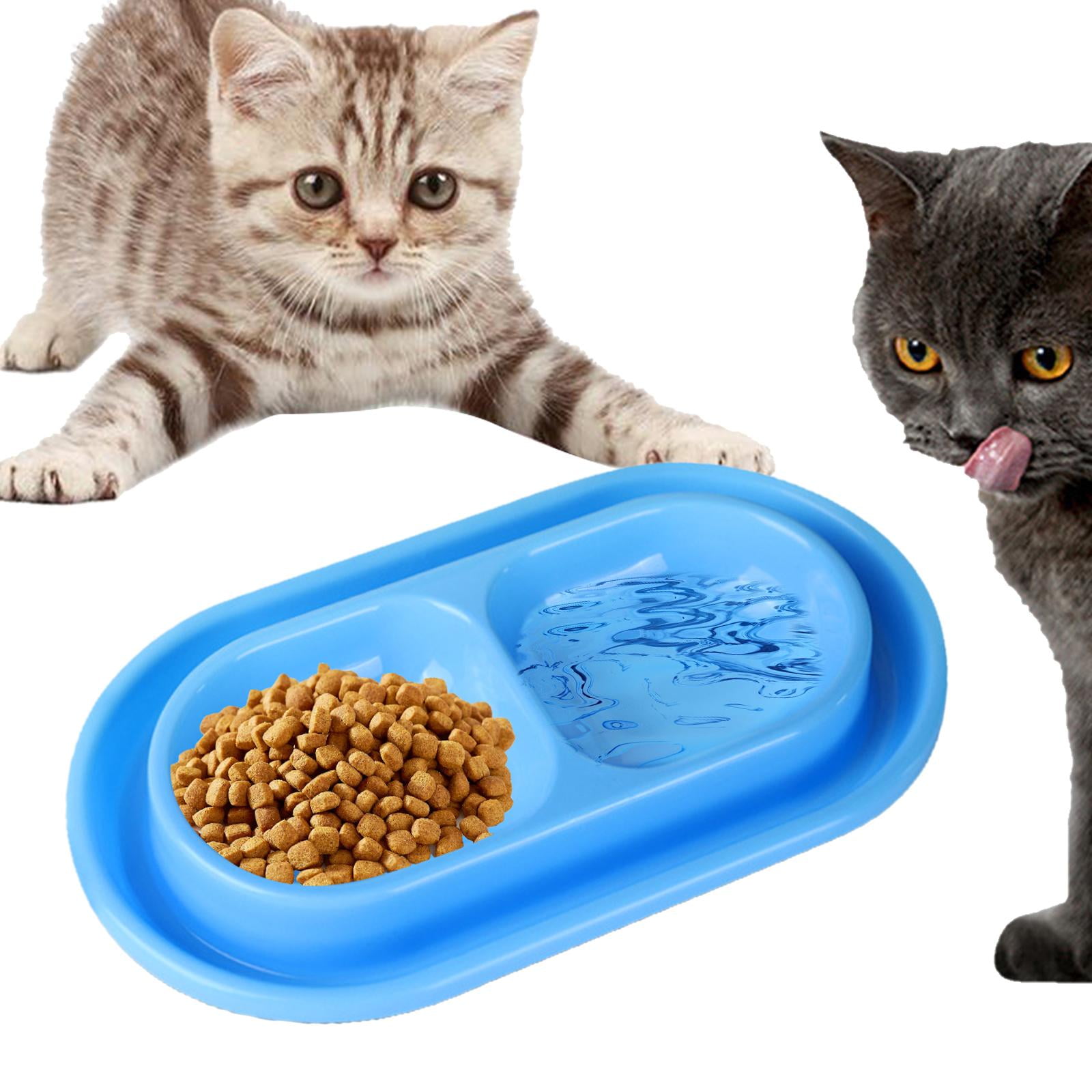 Cat Bowls for Food and Water Easy to Clean Ants Away Outside Pet Double Bow Large Blue — image 3