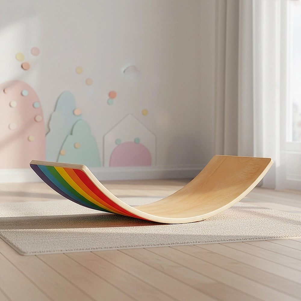 Wooden Wobble Balance Board for Kids Toddlers Adults — image 2