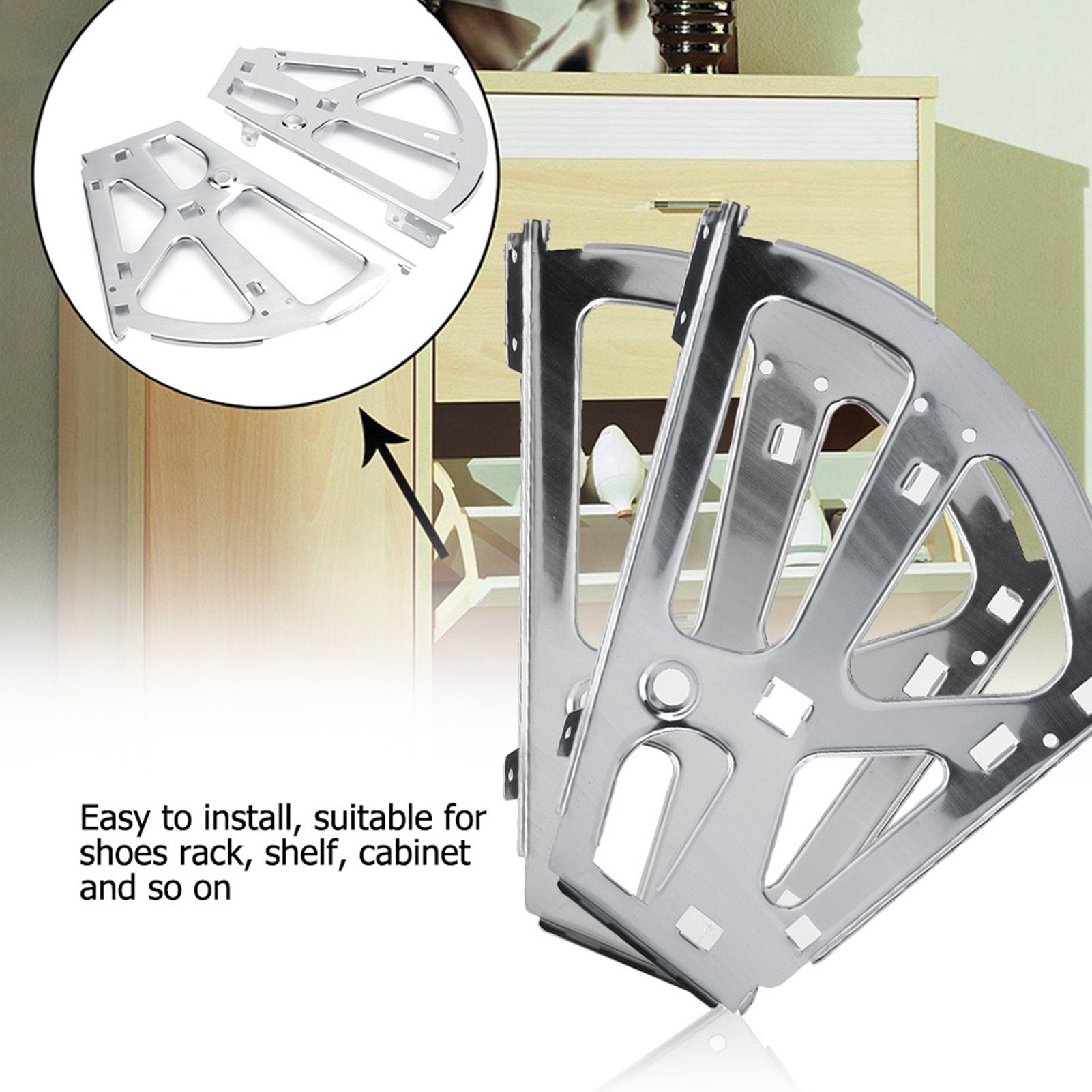 2Pcs Stainless Steel Shoes Drawer Cabinet Hinges Turing Rack Replacement Fittings(2 Layers) โ image 6